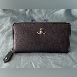 Vivienne Westwood Grey Zip Around Wallet